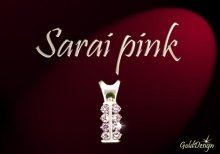 Sarai pink - přívěsek zlacený